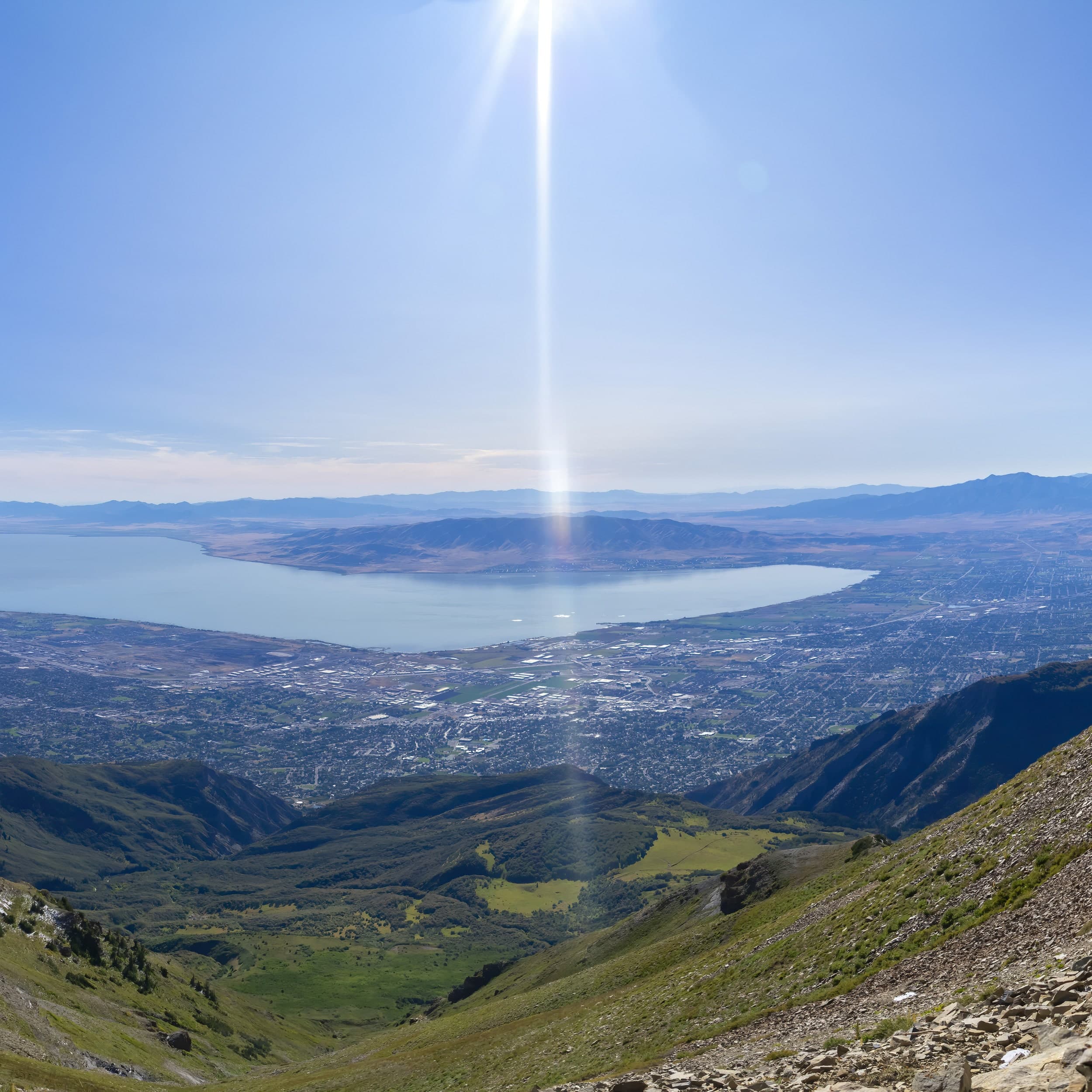 Cityscape from mountain top overlooking Best Insurance in Orem, Utah