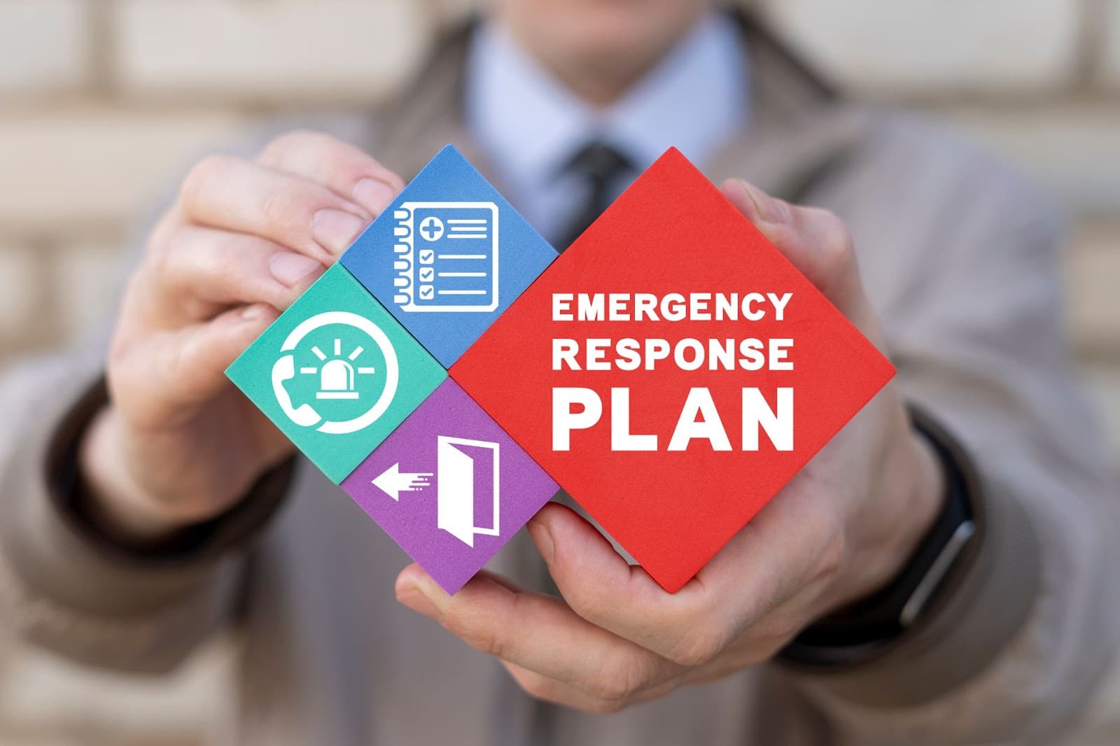 Visual representation of an emergency response plan, highlighting fire safety and homeowners insurance procedures.